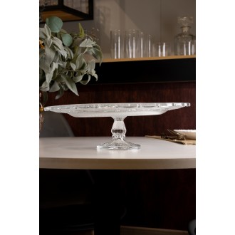 PRATO PARA BOLO VIDRO C/PE ANGEL 33X10,5CM - LYOR